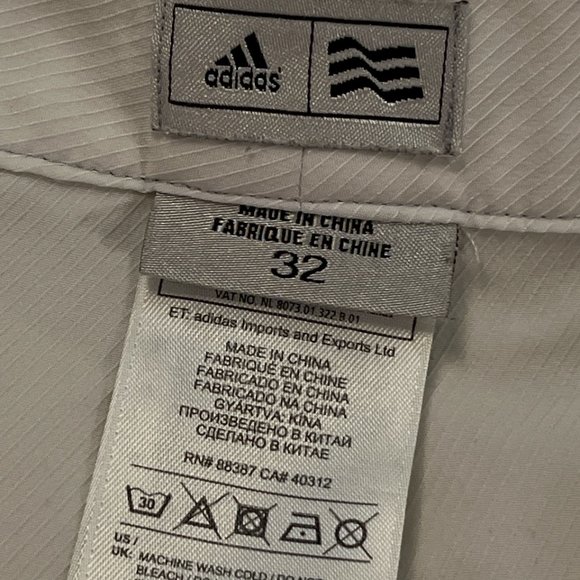 (32) ADIDAS Men's Shorts Size 32 White with 4 Pockets Length 21 1/2" - Picture 7 of 9